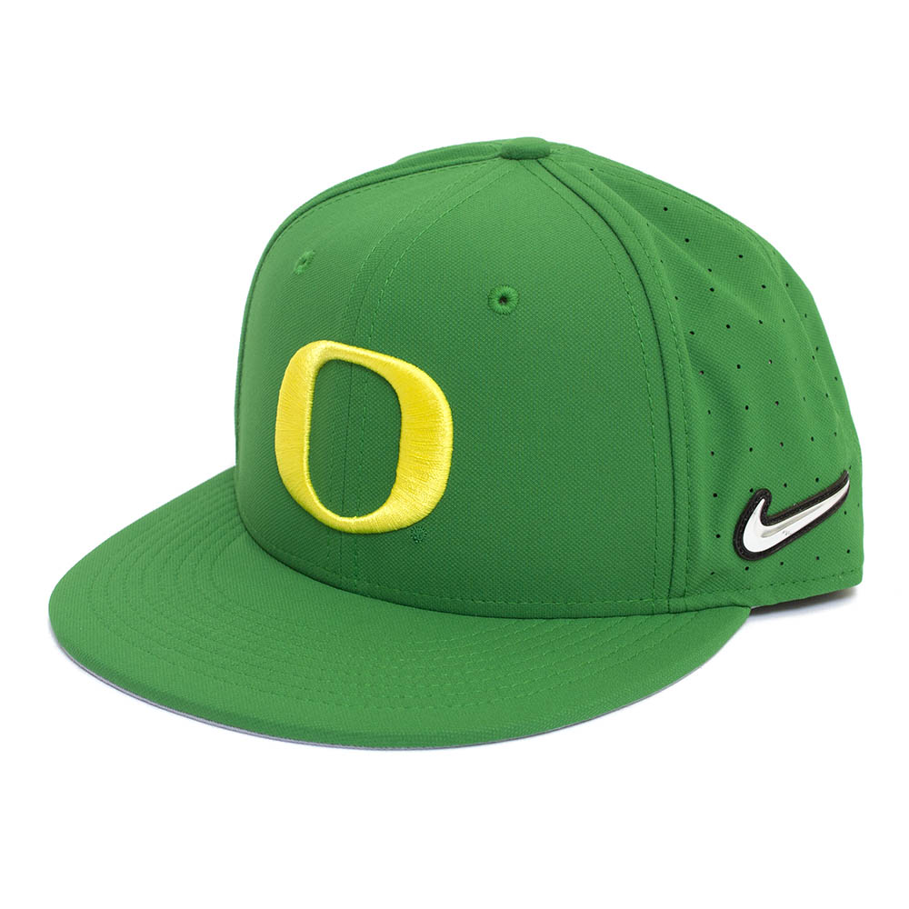 Classic Oregon O, Nike, Green, Flatbill, Performance/Dri-FIT, Accessories, Men, Baseball, Sized, Hat, 379674